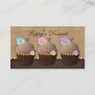 Cupcake Bakery Cute Flower Modern Business Card