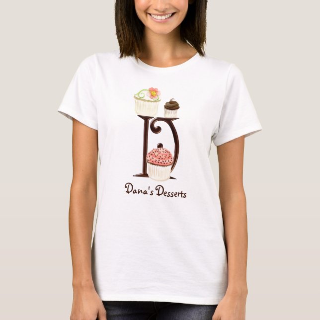 Cupcake Bakery Dessert Business Professional Logo T-Shirt (Front)