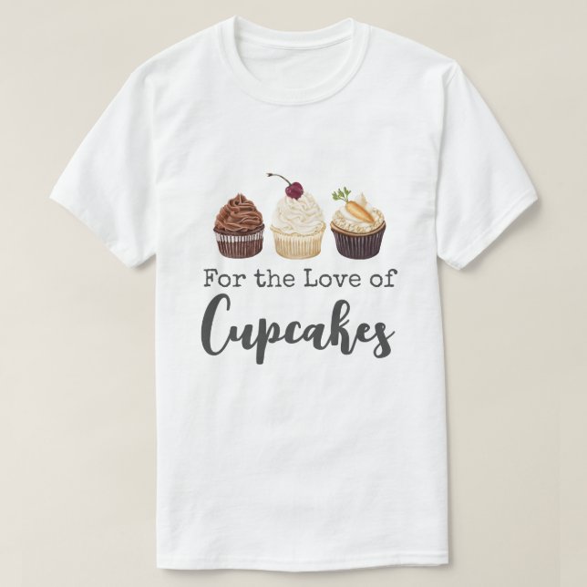 Cupcake Bakery Dessert White T-Shirt (Design Front)