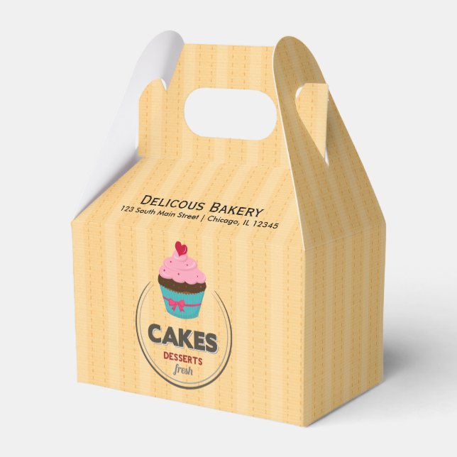 Cupcake Bakery Favour Box (Back Side)