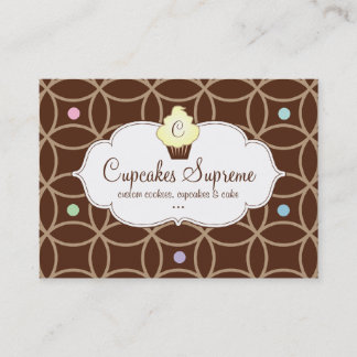 Cupcake Bakery Gift Certificate Dots White Yellow