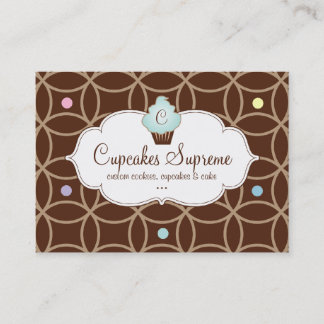 Cupcake Bakery Gift Certificate Stripes White Blue