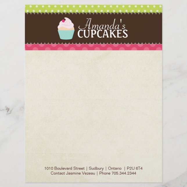 Cupcake Bakery Letterhead (Front)