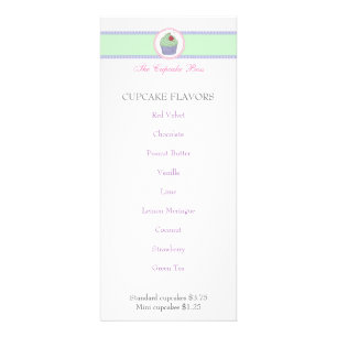 Cupcake Bakery Menu Rack Card CUTE KAWAII