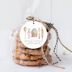 Cupcake Bakery Pastry Chef Baker's Utensils Classic Round Sticker