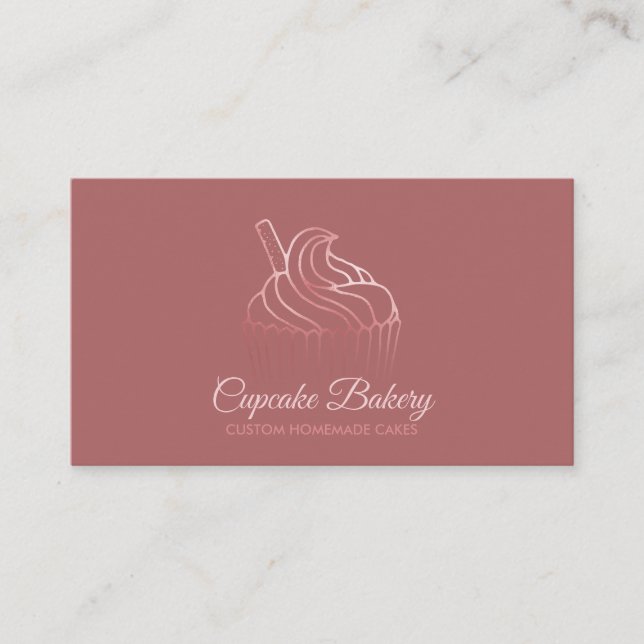 Cupcake bakery pastry chef essential business card (Front)