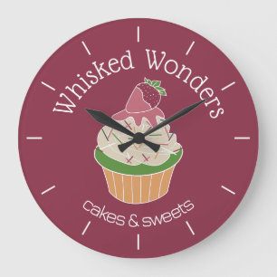 Cupcake Bakery Pastry Chef Large Clock