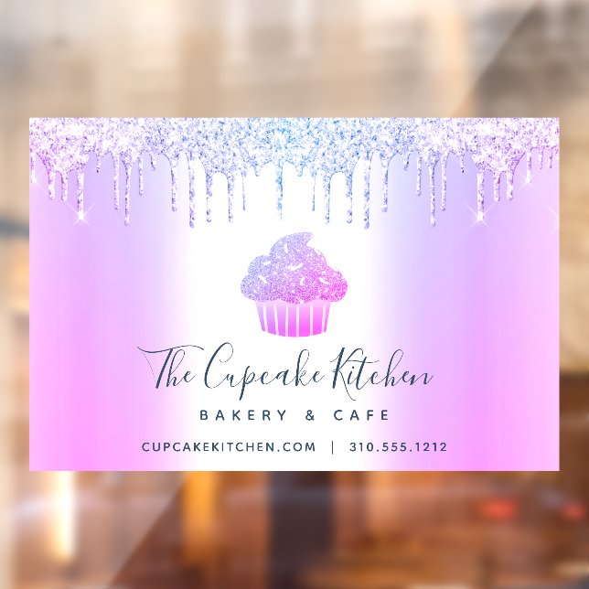 Cupcake Bakery Pastry Chef Purple Glitter Drips (Sheet 2)