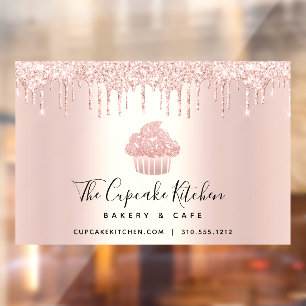 Cupcake Bakery Pastry Chef Rose Gold Glitter Drips