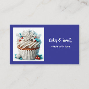 Cupcake Bakery Pastry Chef Snowflakes Business Card