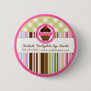 Cupcake Bakery Personalised Button