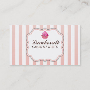 Cupcake Bakery Pink Cute Elegant Modern Business Card