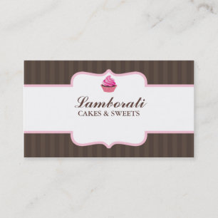 Cupcake Bakery Pink Elegant Modern Cute Business Card