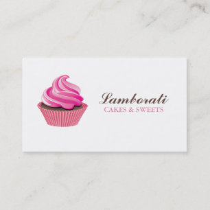 Cupcake Bakery Pink Elegant Modern Cute Business Card