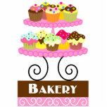 Cupcake Bakery Standing Photo Sculpture<br><div class="desc">© 2010 Socialite Designs. Yummy cupcakes on a display tray photo sculpture.  Great for a bakery business.</div>