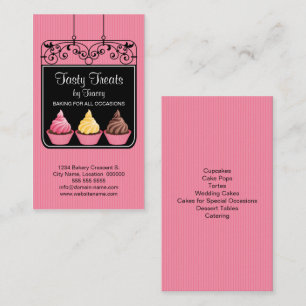 Cupcake Bakery Storefront Sign Business Card