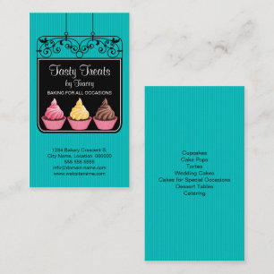 Cupcake Bakery Storefront Sign Business Card