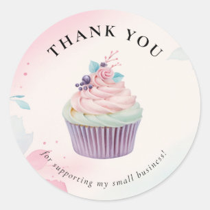 Cupcake Bakery Thank You Classic Round Sticker