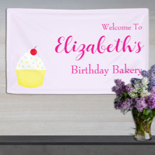 Cupcake Baking Birthday Banner