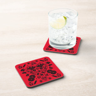 Cupcake Baking Folk Art Coaster