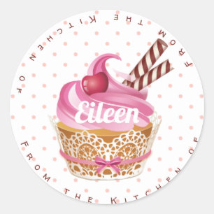 Cupcake Baking stickers/labels Classic Round Sticker