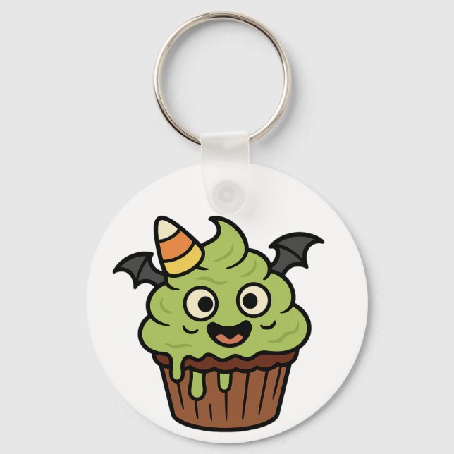Cupcake Bat & Mummy Heart Keychain (Front)