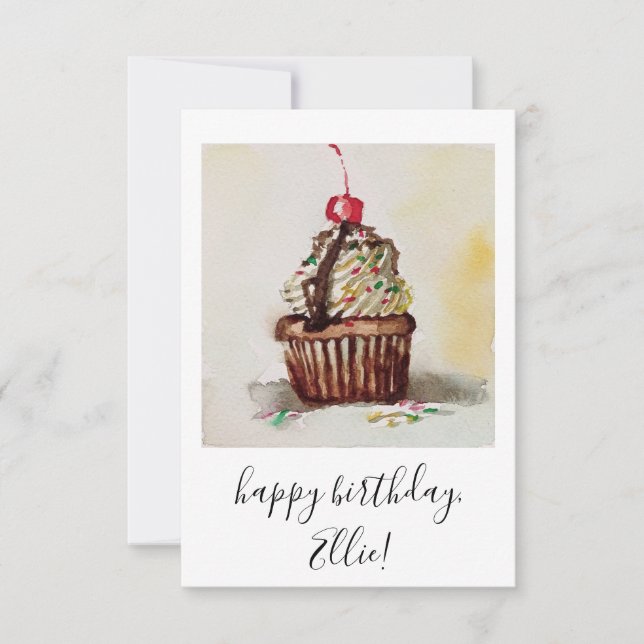 Cupcake birthday card (Front)