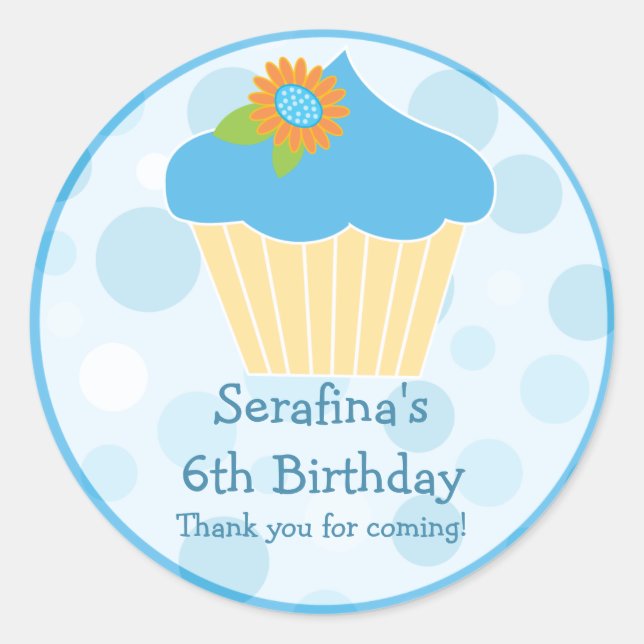 Cupcake Birthday Gift Sticker (Front)