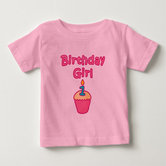 Cupcake Birthday Girl 1 Baby T-Shirt (Front)