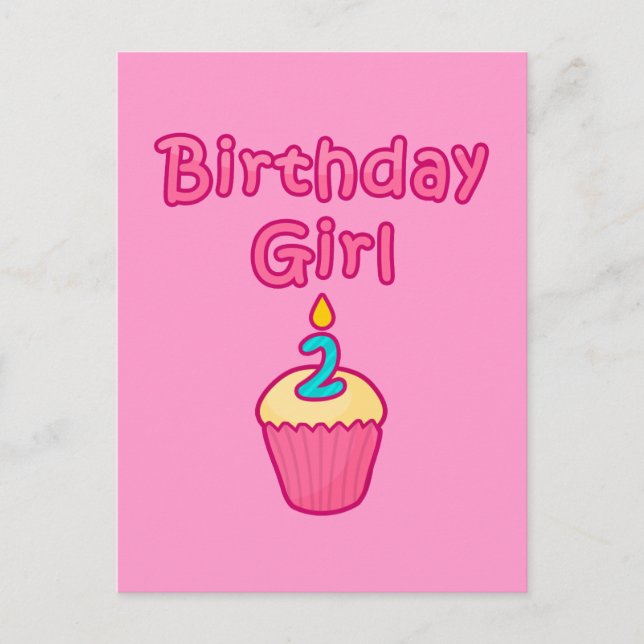 Cupcake Birthday Girl 2 Postcard (Front)