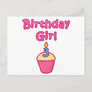 Cupcake Birthday Girl 3 Postcard