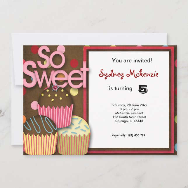 Cupcake Birthday Invitation (Front)
