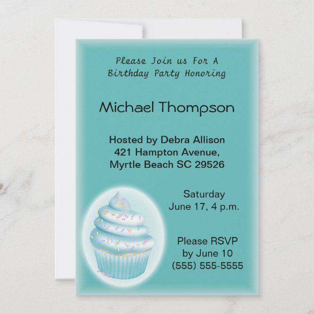 Cupcake Birthday Invitation (Front)