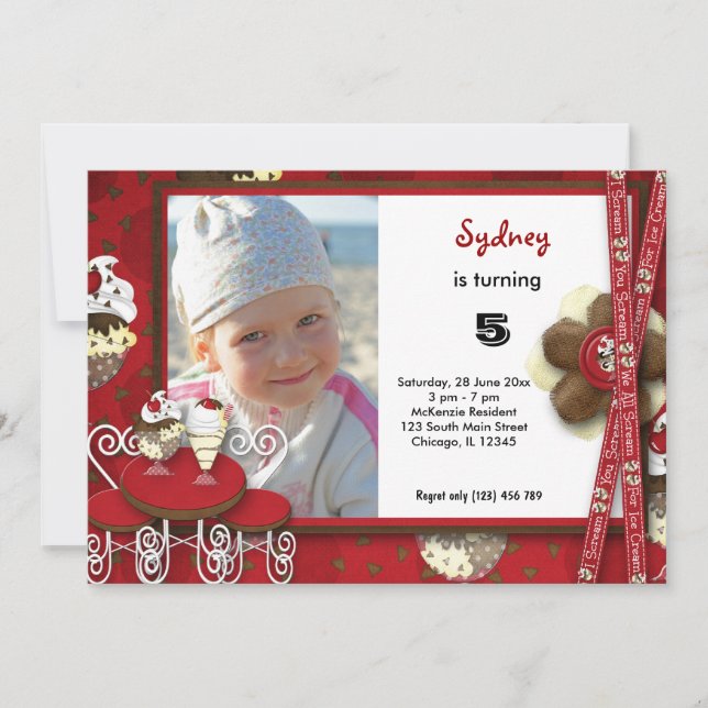 Cupcake Birthday Invitation (Front)