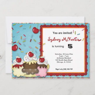 Cupcake Birthday Invitation
