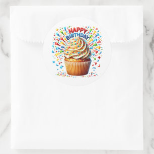 Cupcake Birthday Stickers