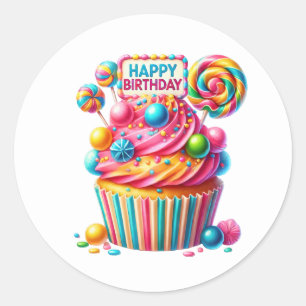 Cupcake Birthday Stickers