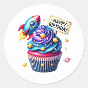 Cupcake Birthday Stickers