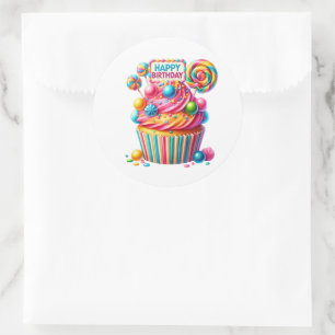 Cupcake Birthday Stickers
