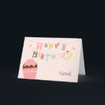 Cupcake Birthday String Card<br><div class="desc">Thank you for your interest in Sweet Tooth Design Studio! Please feel free to contact me should you have any questions, if would like changes to the design colours, or if you require a coordinating piece that you do not see posted in my shop. E-mail me at sweettoothstudio@gmail.com with your...</div>