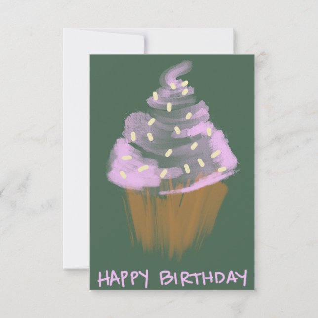 Cupcake birthday wish card (Front)
