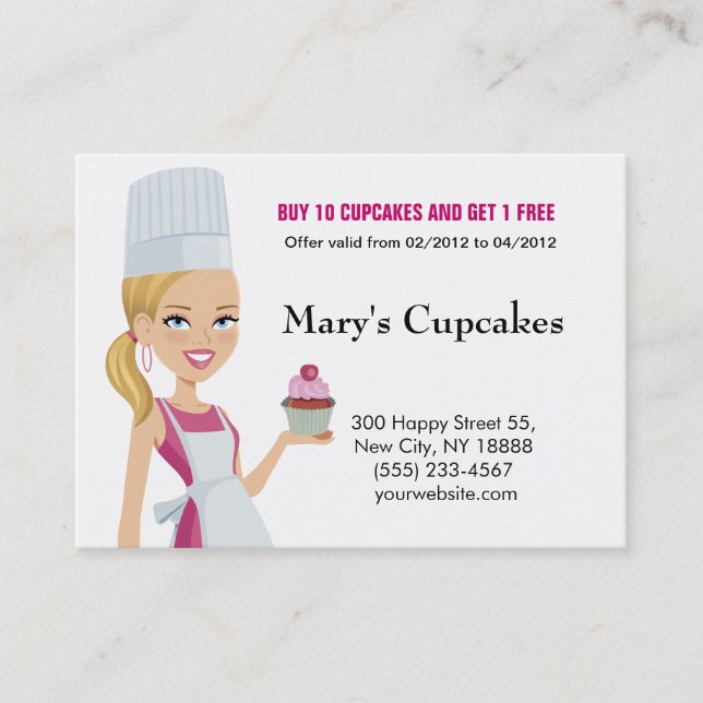 Cupcake Biz Card Blonde version 1 (Front)