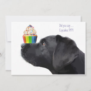 Cupcake - Black Lab Invitation