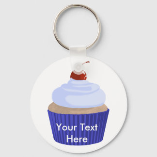 Cupcake-Blue on Blue Key Ring