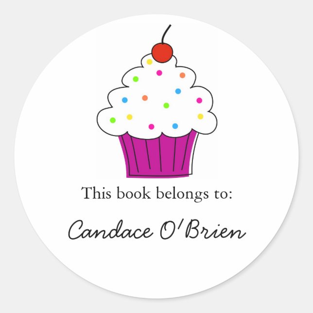 Cupcake Bookplate Labels (Front)