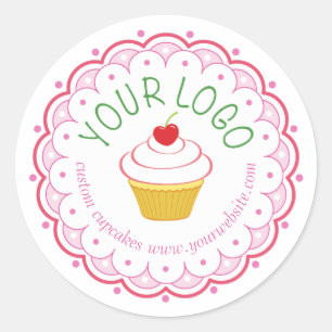 Cupcake Box Stickers Seals 1.5" Custom Printed