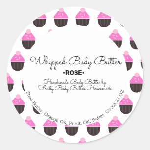 Cupcake Butter Bath Branding Packaging Classic Round Sticker