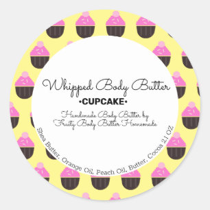 Cupcake Butter Bath Branding Packaging Classic Round Sticker
