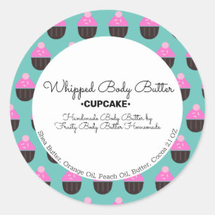 Cupcake Butter Bath Branding Packaging Classic Round Sticker