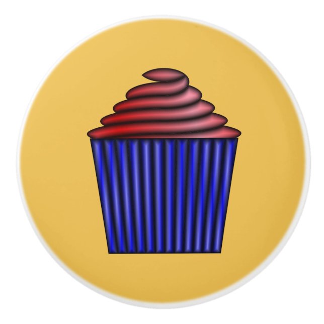Cupcake by Kenneth Yoncich Ceramic Knob (Front)